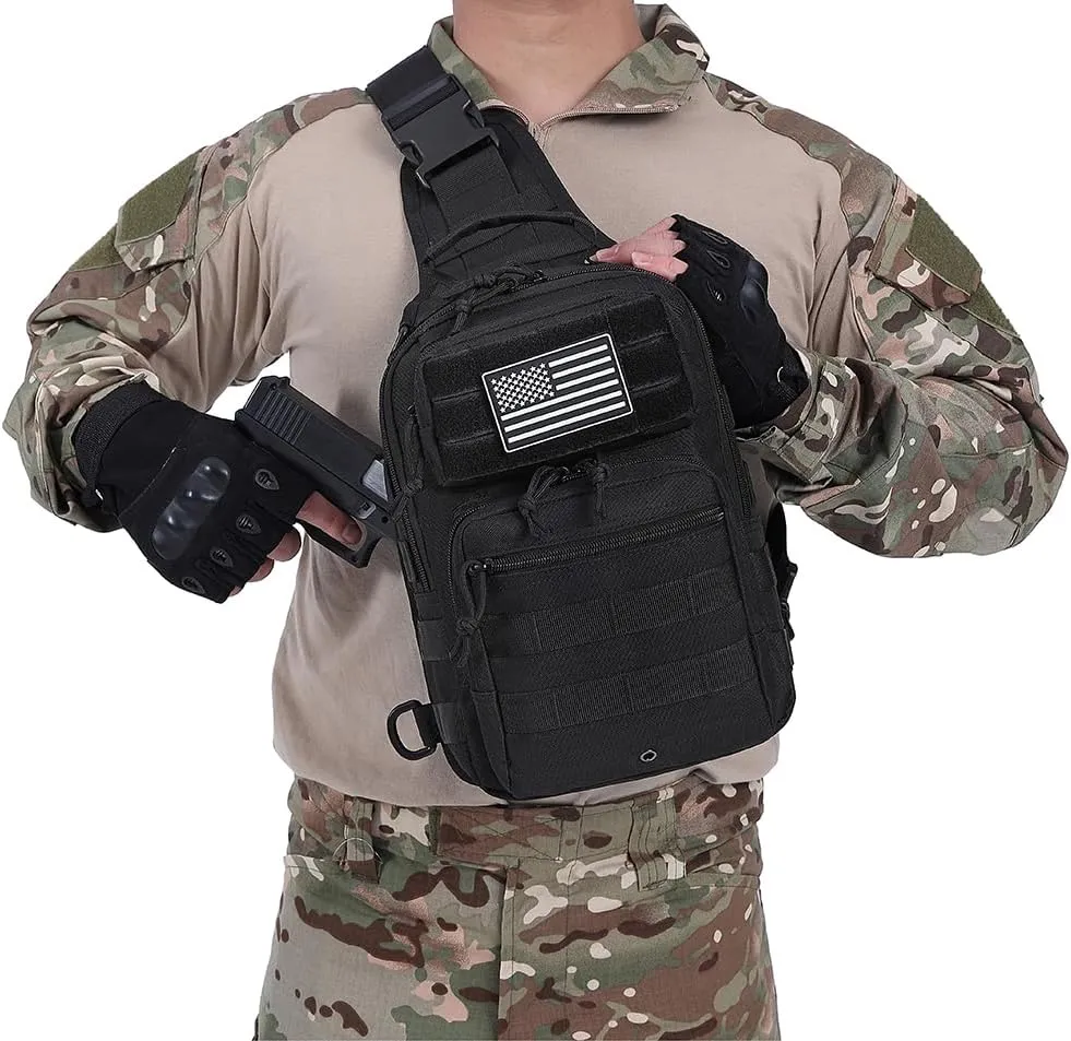 Small Tactical Military Backpack Sling Crossbody Holster Bag For Men CCW Sling Bag 10L