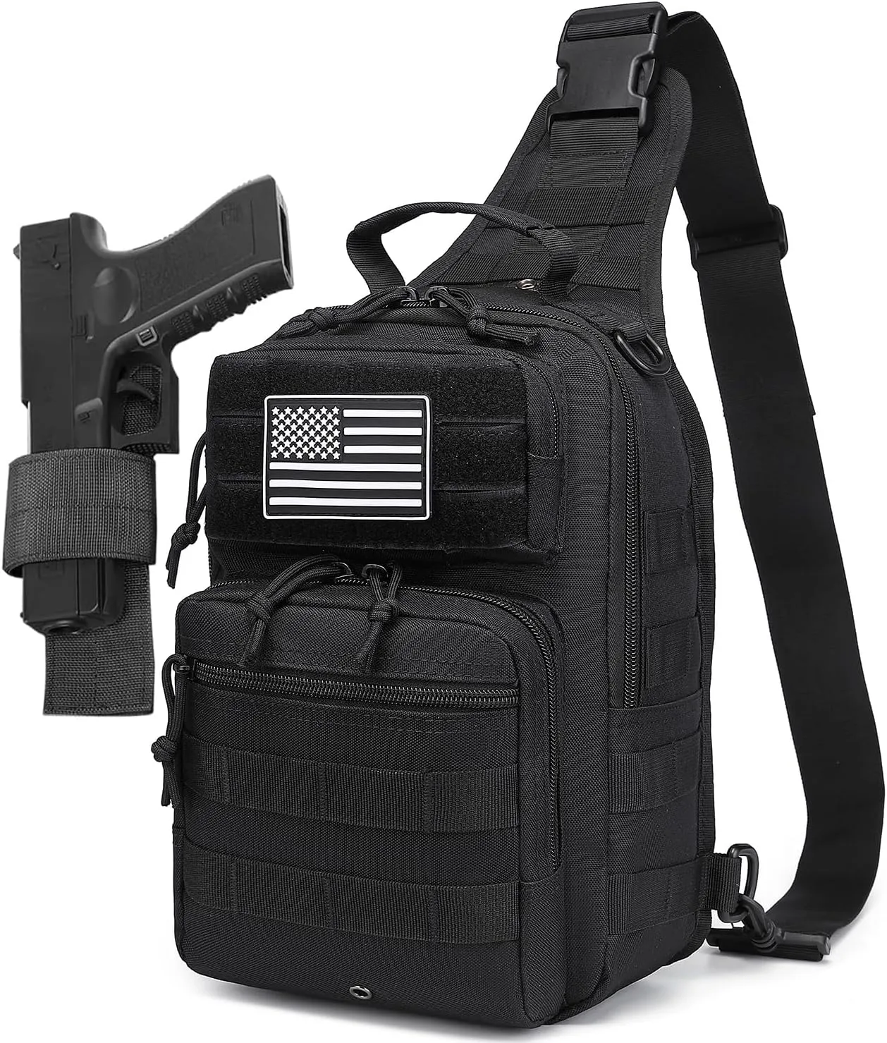 Small Tactical Military Backpack Sling Crossbody Holster Bag For Men CCW Sling Bag 10L