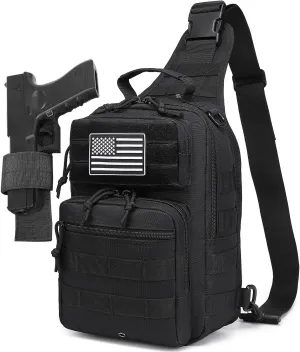 Small Tactical Military Backpack Sling Crossbody Holster Bag For Men CCW Sling Bag 10L