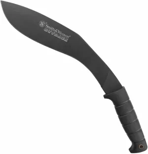 Smith & Wesson Outback SWBH 17in Full Tang Kukri with an 11.9in Stainless Steel Blade and Rubber Handle for Outdoor, Tactical, Survival and EDC