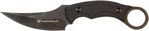 Smith & Wesson SW995 8.5in High Carbon S.S. Full Tang Karambit Knife with a 3.75in Clip Point Blade and Nylon Handle for Outdoor, Tactical, Survival and EDC