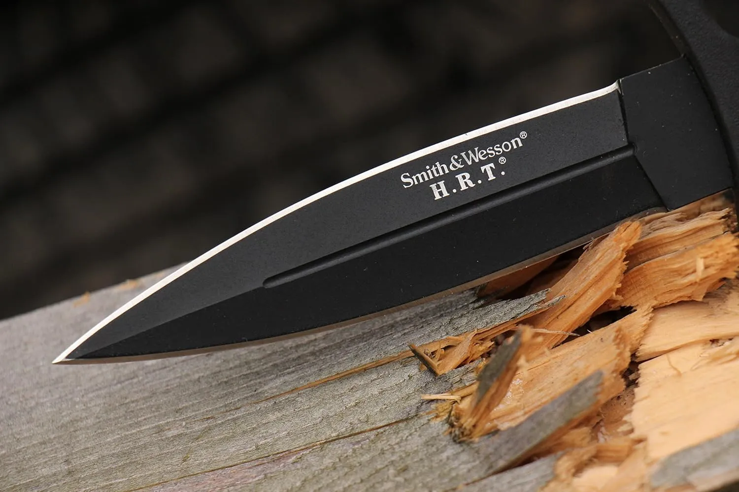 Smith & Wesson SWHRT9B 9in High Carbon S.S. Fixed Blade Knife with 4.7in Dual Edge Blade and TPE Handle for Outdoor, Tactical, Survival and EDC