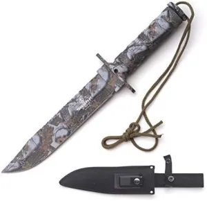 Snake Eye Tactical Full Tang Rescue Style Bowie Knife w/Sheath & Survival Kit Hunting Camping Fishing Outdoors Razor Sharp Blade