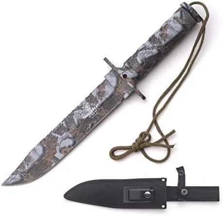 Snake Eye Tactical Full Tang Rescue Style Bowie Knife w/Sheath & Survival Kit Hunting Camping Fishing Outdoors Razor Sharp Blade