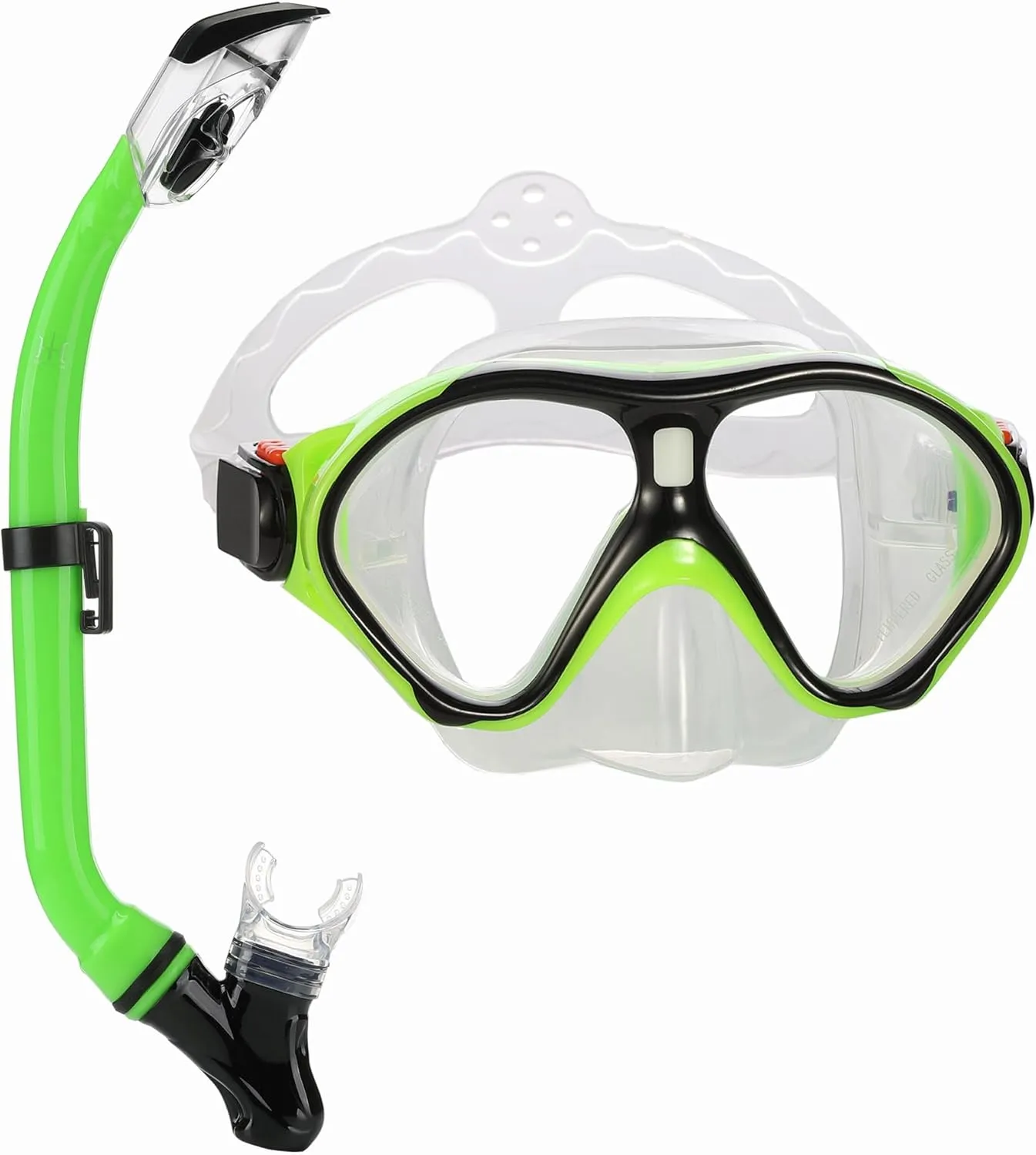 Snorkeling Gear for Kids with Foldable Silicone Full Dry Snorkel, Kids Snorkel Set Anti Leak Youth Junior Snorkeling Package Diving Mask Soft Tube with Mesh Bag Scuba Swimming Goggles