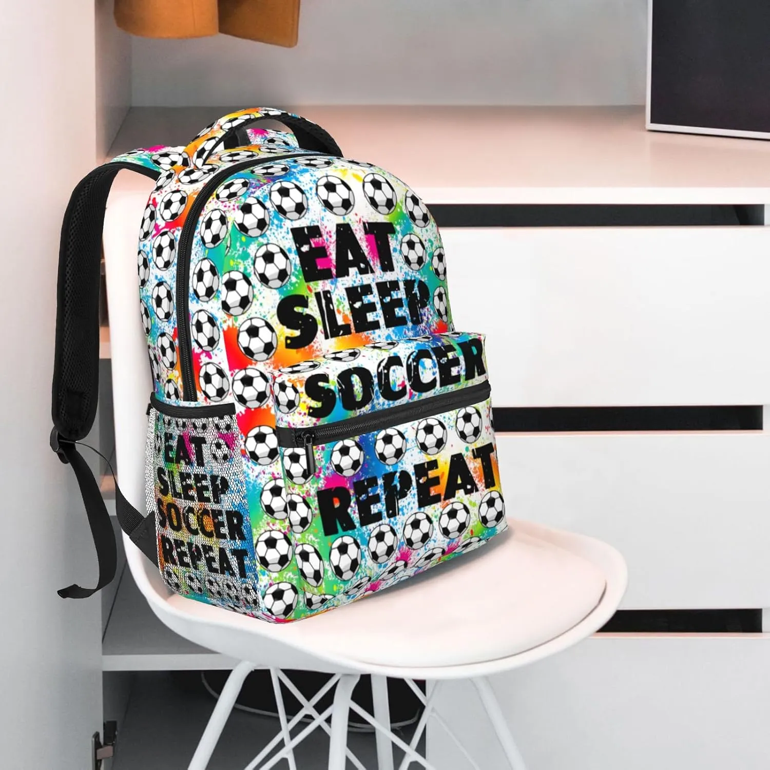 Soccer Backpack Soccer Ball Bookbag Unisex Sports Travel Bag Gifts For Girls Boys Kids Women Men Adults Players Fans 16 Inch