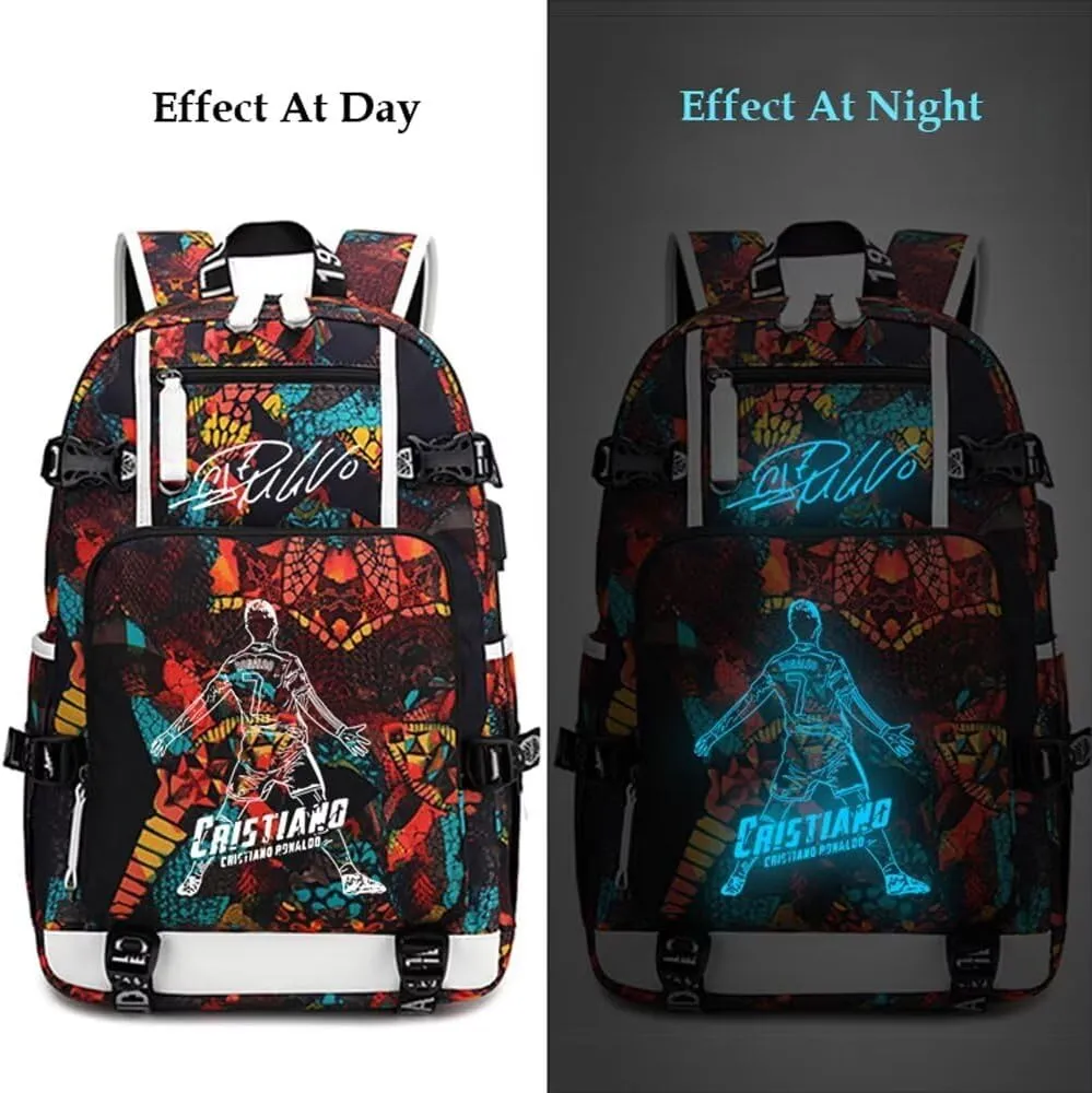 Soccer Player 7 Luminous Multifunction Backpack Travel Football Fans Bag For Men Women (Style 16)
