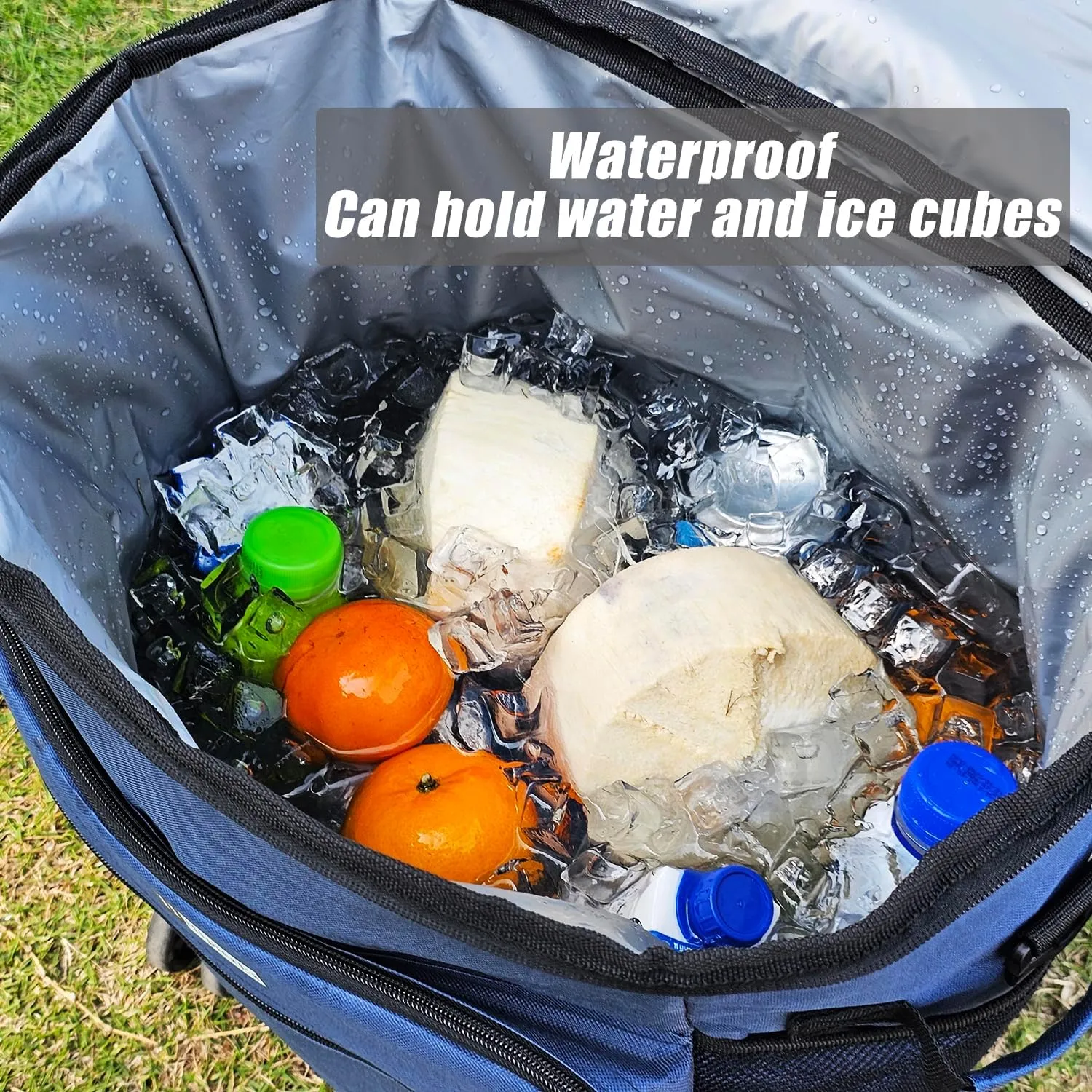 Soft Portable Cooler with Wheels and Handle Collapsible Coolers for Beach Camping Travel