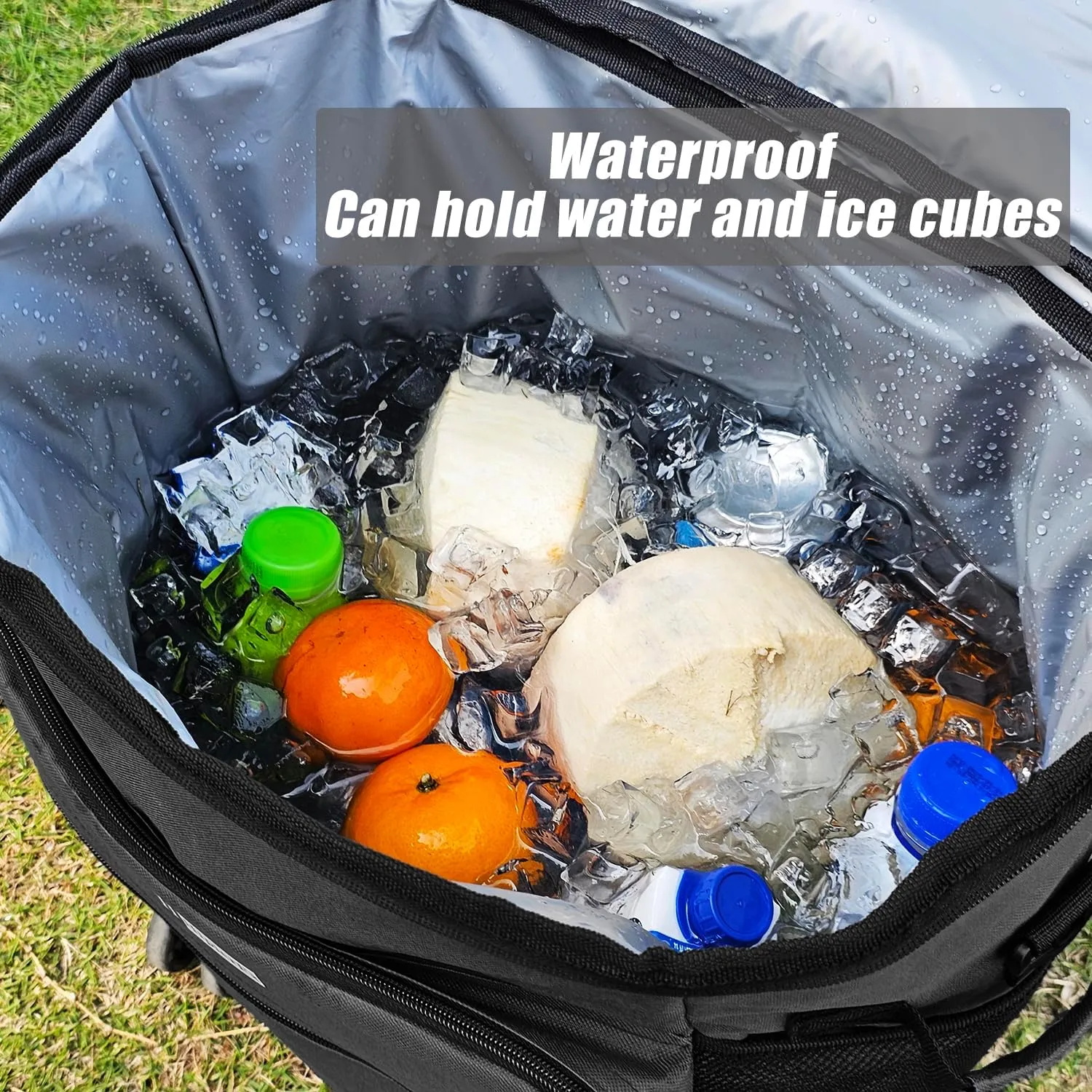 Soft Portable Cooler with Wheels and Handle Collapsible Coolers for Beach Camping Travel