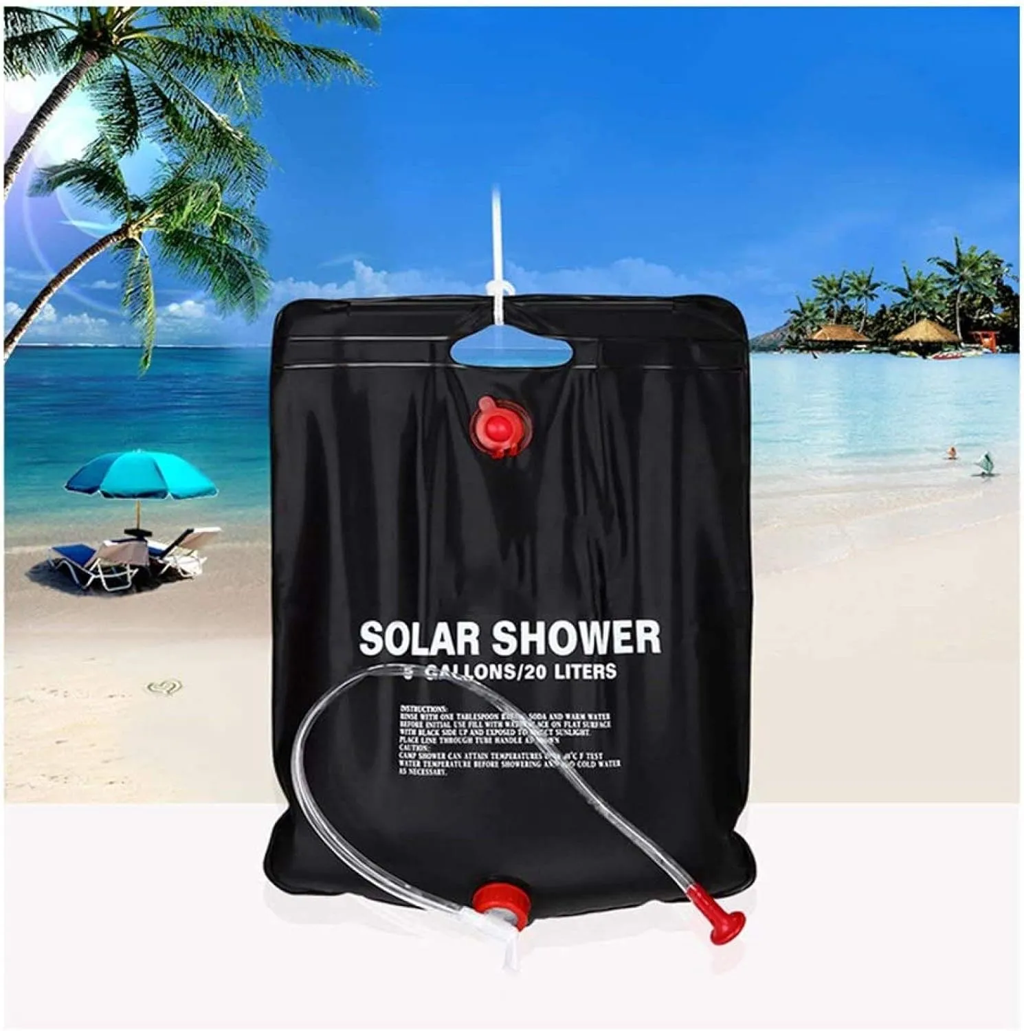Solar Shower Bag Camping, Portable Shower Bag 20l with Hand Shower Flexible Foldable 61 * 41 Cm
