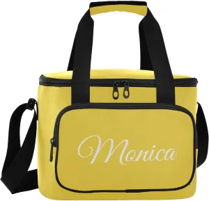 Solid Color Custom Soft Cooler Bag with Zipper Personalized Insulated Portable Cooler for Camping Beach Travel Work Lunchbox for Women Men