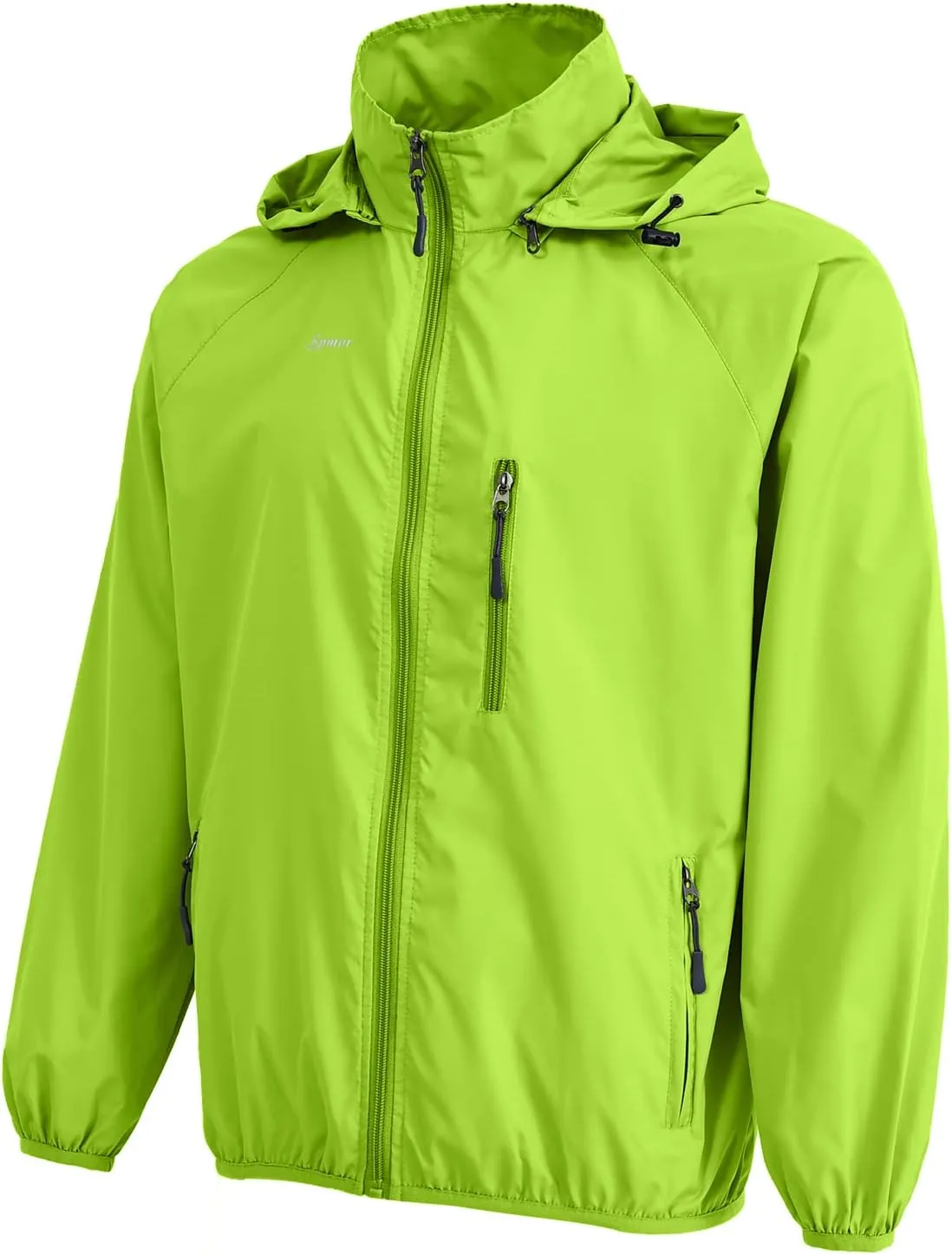 Spmor Men's Lightweight Waterproof Jacket Packable Windbreaker Running Coat