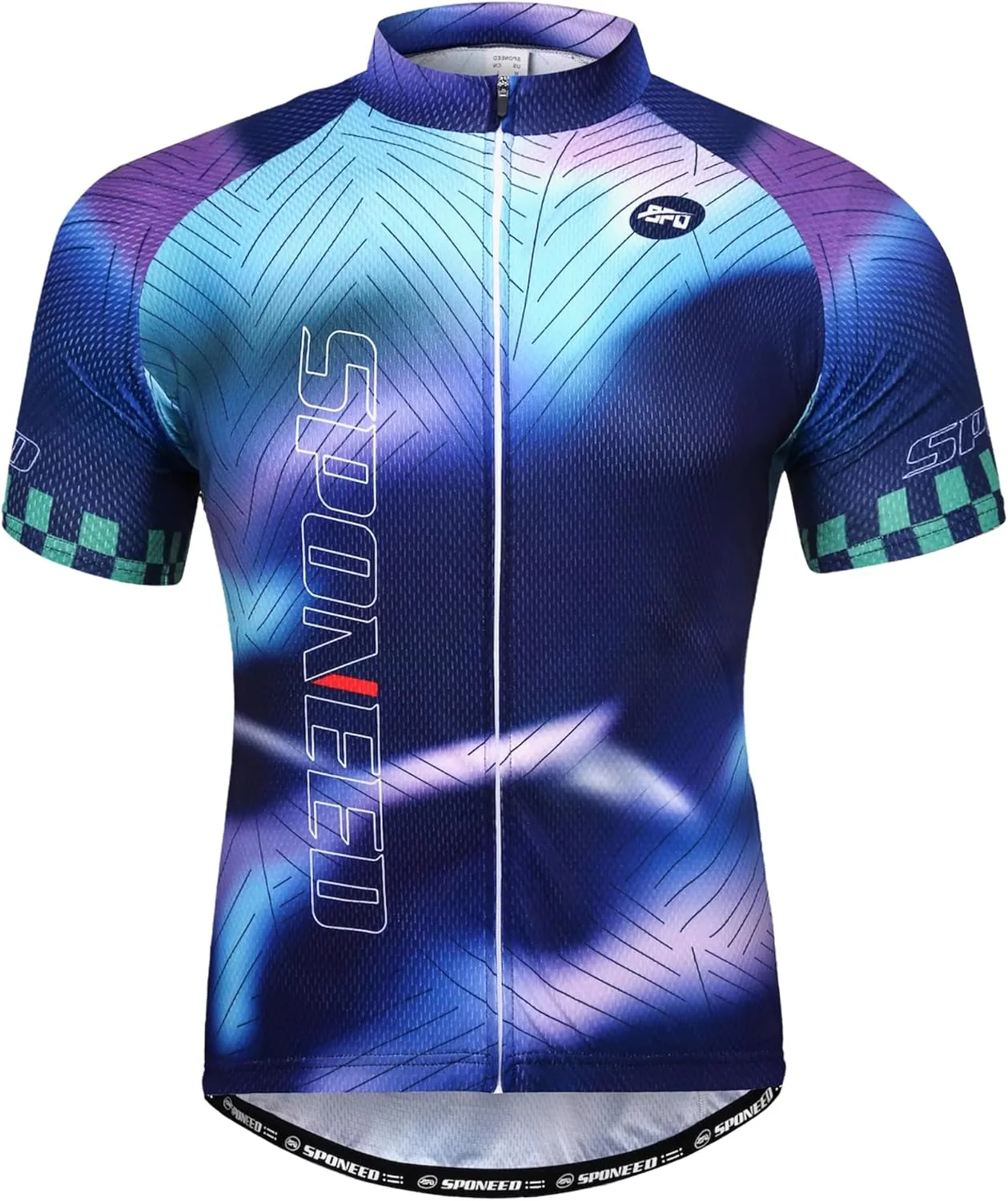sponeed Men's Cycling Jerseys Tops Biking Shirts Short Sleeve Bike Clothing Full Zipper Bicycle Jacket with Pockets