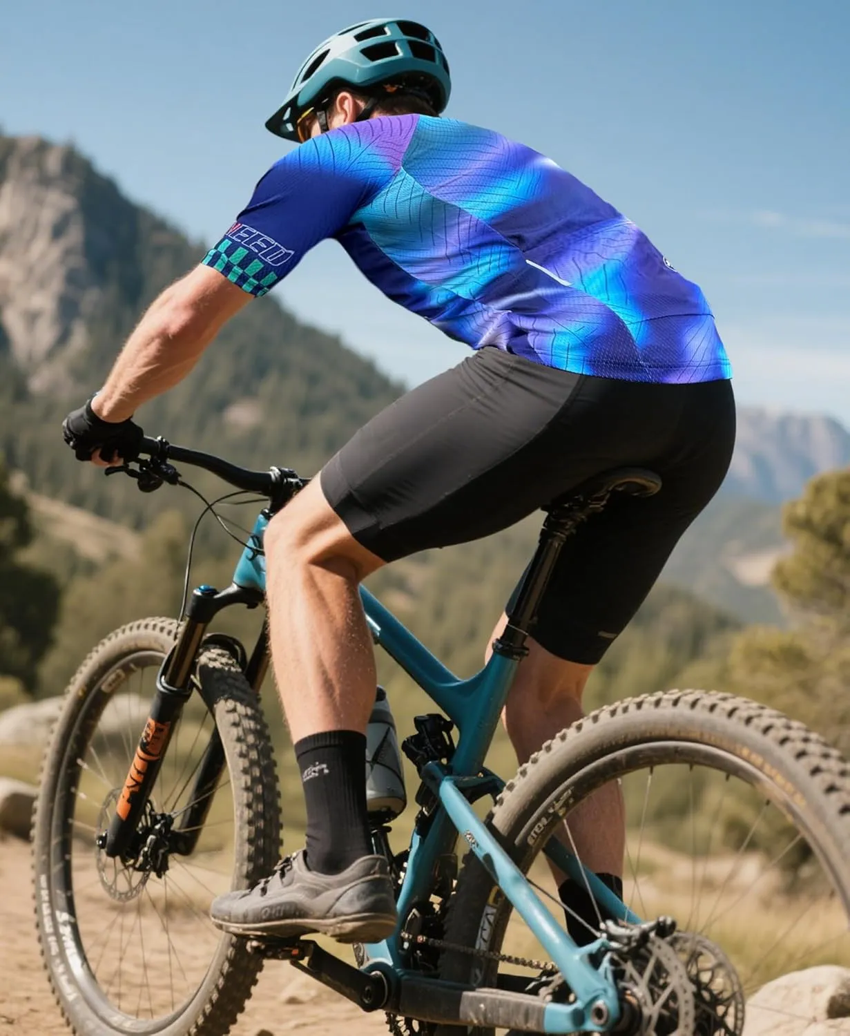 sponeed Men's Cycling Jerseys Tops Biking Shirts Short Sleeve Bike Clothing Full Zipper Bicycle Jacket with Pockets