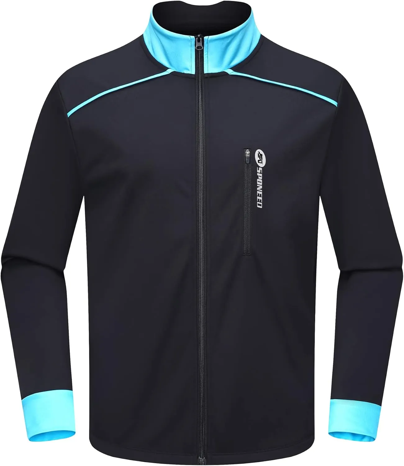 sponeed Men's Windproof Jackets Cycling Fleece Coat Shirts Winter Thermal Snowing Running Tops Bike Overcoats