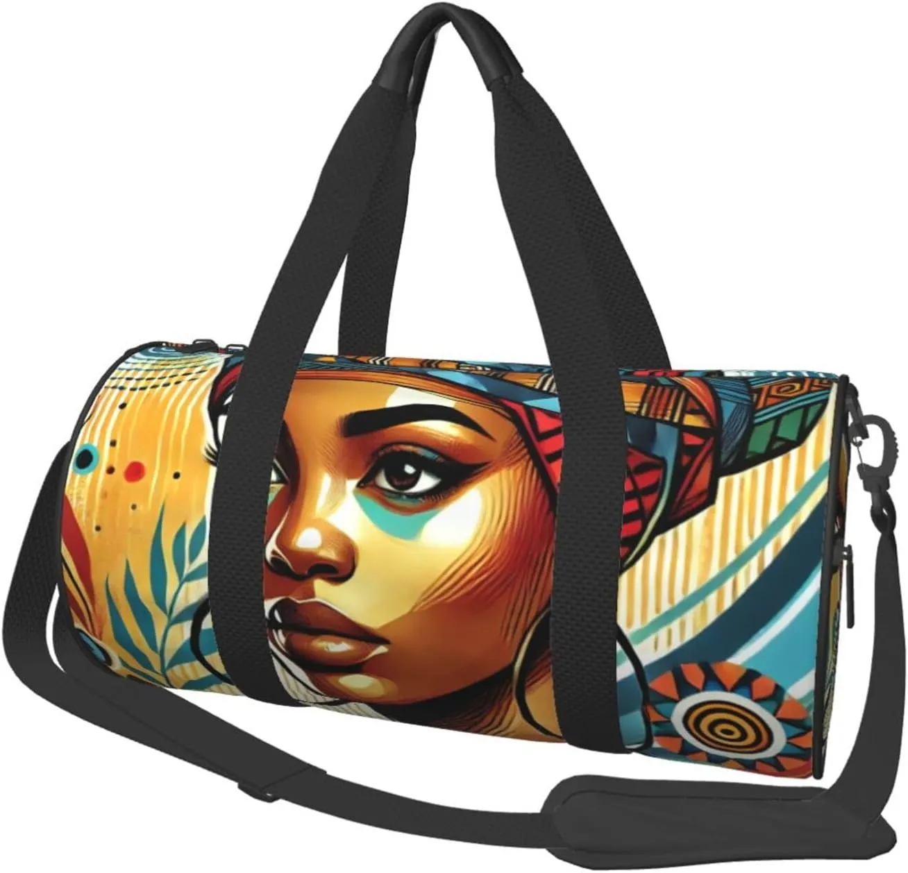 Sports Duffel Bag African-Woman Foldable Travel Tote Bag Weekender Sleepover Carry On Bag