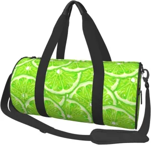 Sports Duffel Bag Green-Lime-Lemon-Sunmmer Foldable Travel Tote Bag Weekender Sleepover Carry On Bag