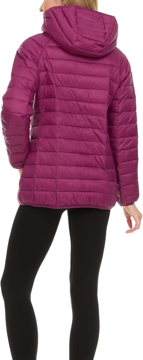 Spyder Packable Puffer Jacket Womens with Hood, Lightweight Full Zip Winter Quilted Womens Puffer Coat