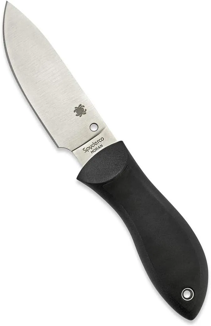 Spyderco Moran Drop Point Fixed Blade Knife with 3.92" VG-10 Stainless Steel Blade and Premium Custom-Molded Boltaron Sheath - PlainEdge - FB02P