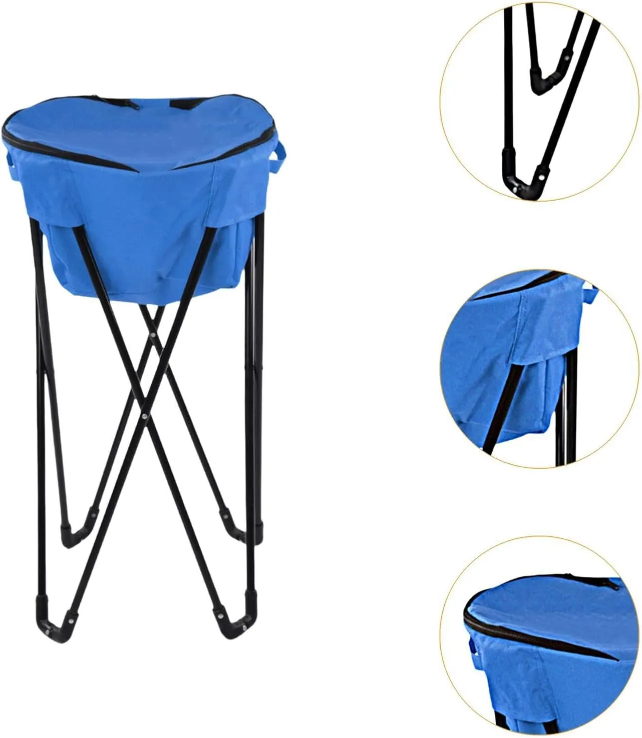 Standing Ice Cooler with Stand Oxford Cloth BBQ Party Steel Pipe Frame Cooler Table Tub Cooler Stand with Travel Bag