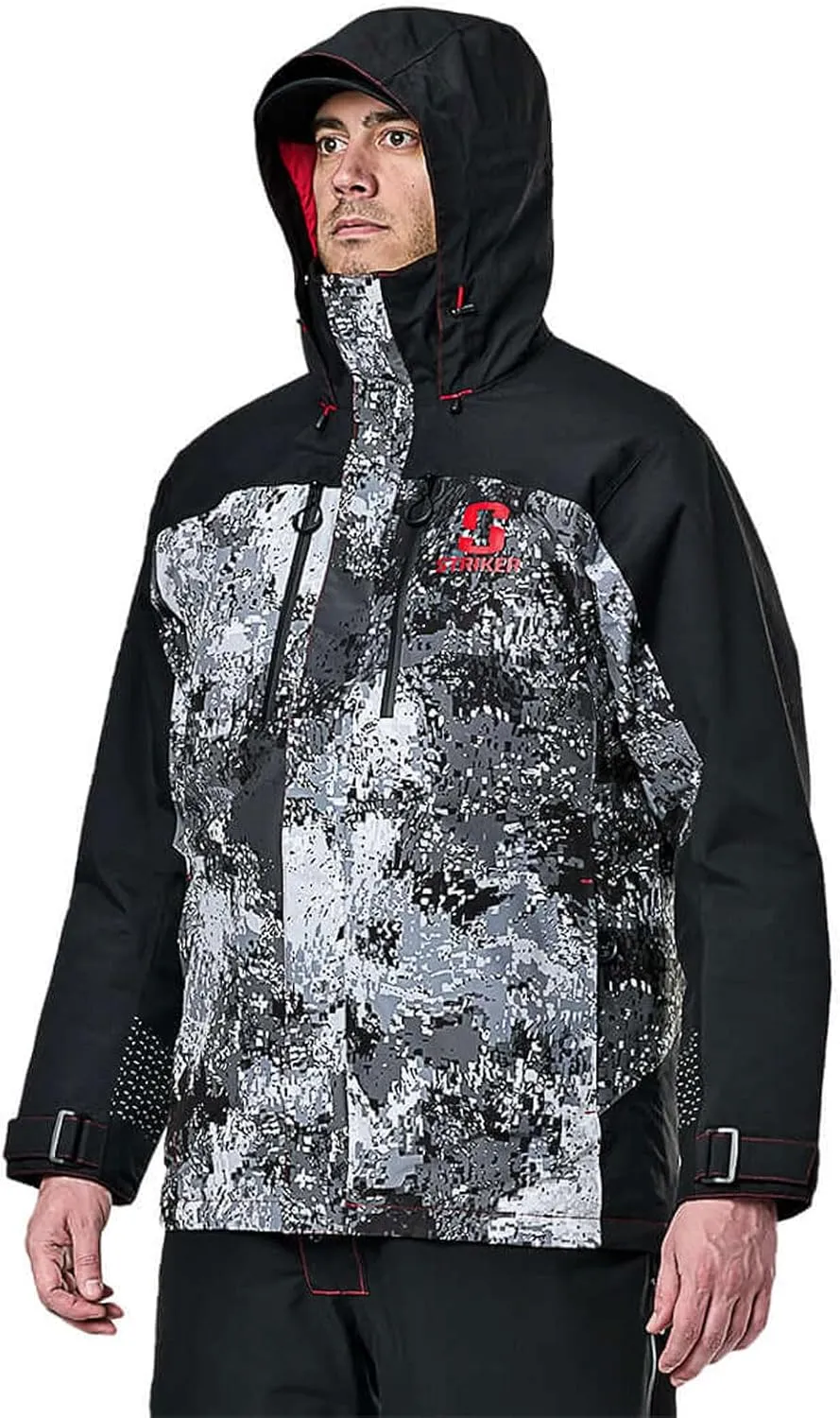 Striker Men's Denali Durable Breathable Waterproof Outdoor Fishing Insulated Rain Jacket w/Adjustable Hood & Reflective Hits