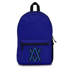 Stylish Blue Backpack with Modern Logo Design