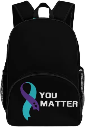 Suicide Prevention Awareness Backpack for Worker Teacher Business Hiking Travel Bag Shoulders Bag