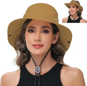 Sun Hats for Women UV Protection Fishing Hat Wide Brim Safari Hats 2 in 1 Zip-Off Sun Visor Hats UPF 50 