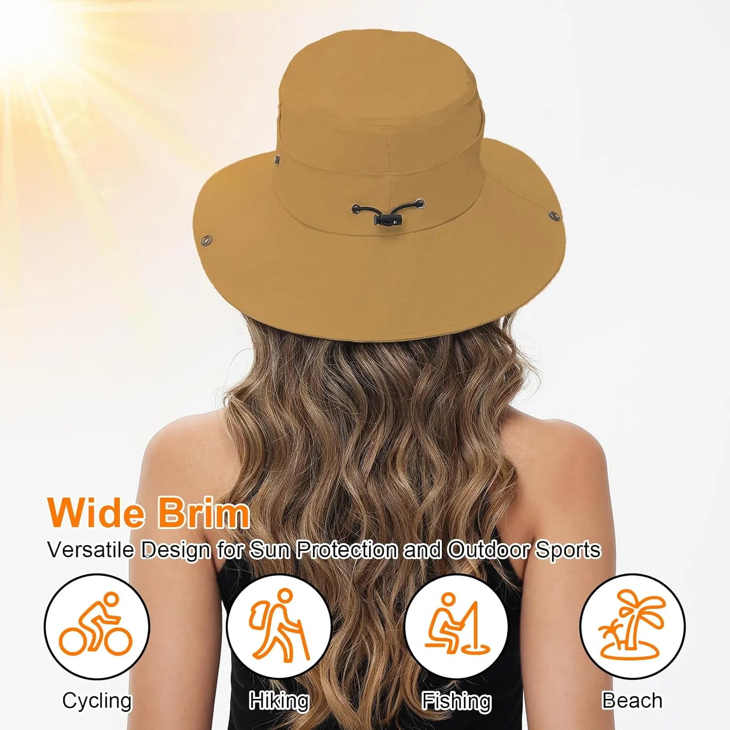 Sun Hats for Women UV Protection Fishing Hat Wide Brim Safari Hats 2 in 1 Zip-Off Sun Visor Hats UPF 50 