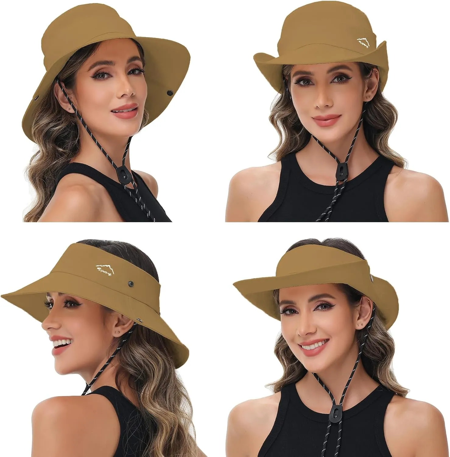 Sun Hats for Women UV Protection Fishing Hat Wide Brim Safari Hats 2 in 1 Zip-Off Sun Visor Hats UPF 50 
