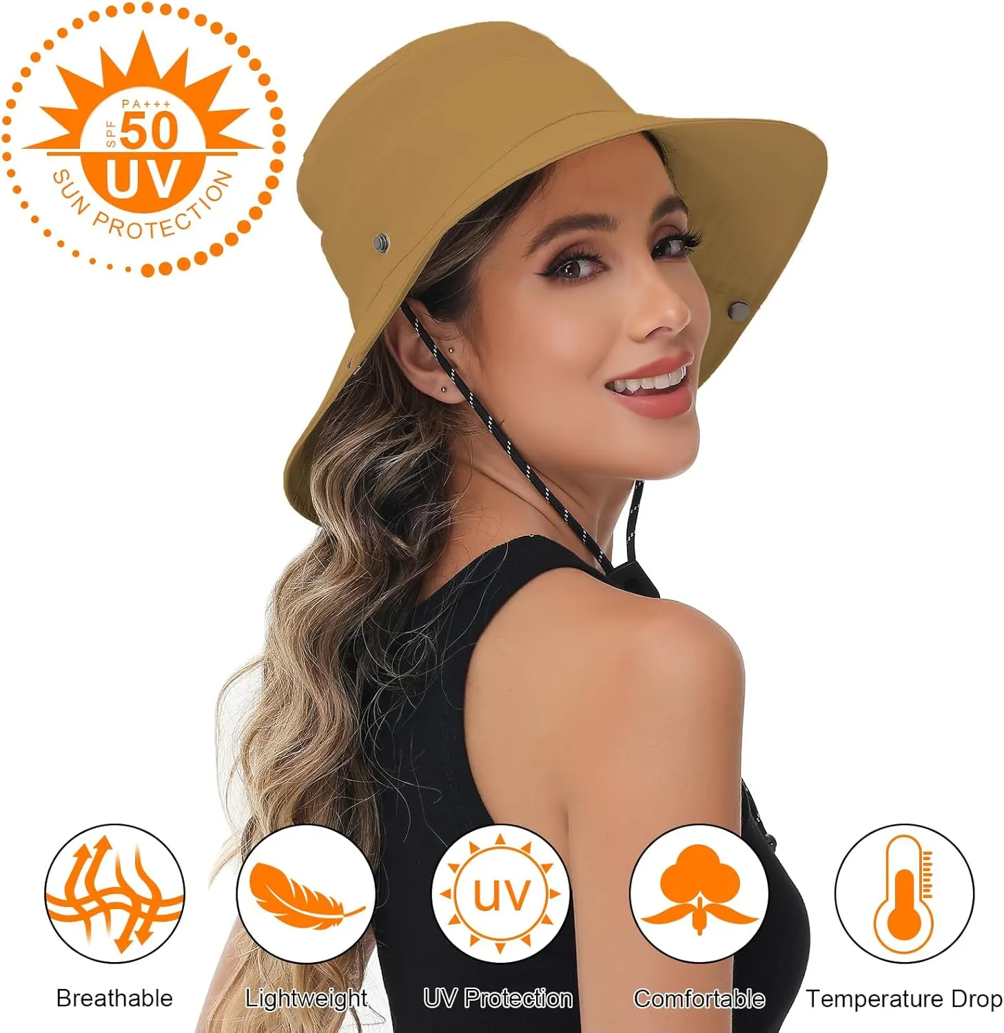 Sun Hats for Women UV Protection Fishing Hat Wide Brim Safari Hats 2 in 1 Zip-Off Sun Visor Hats UPF 50 