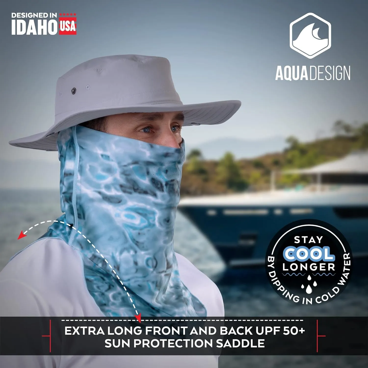 Sun Protection for Men Size Adjustable UPF 50  ProMax UV Mask Tube