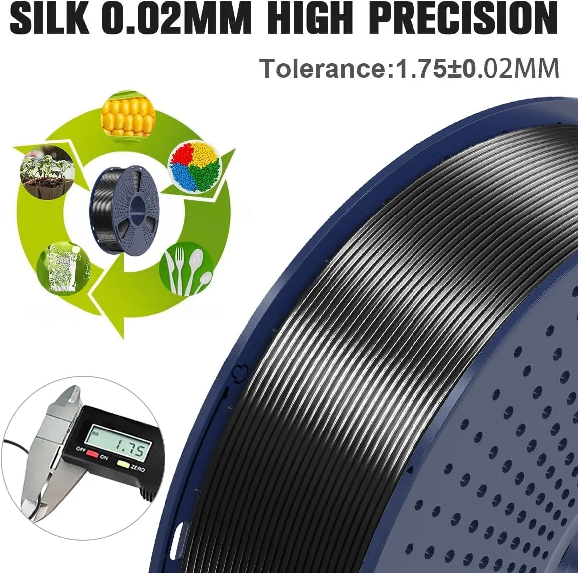SUNLU Silk Pla Plus Filament 4kg Bundle, Shiny Silk Surface Pla  3D Printer Filament 1.75mm ±0.02mm, Glossy 3D Printing Filament, 1kg Spool, 4 Packs. (Black Silver Red Copper Brass)