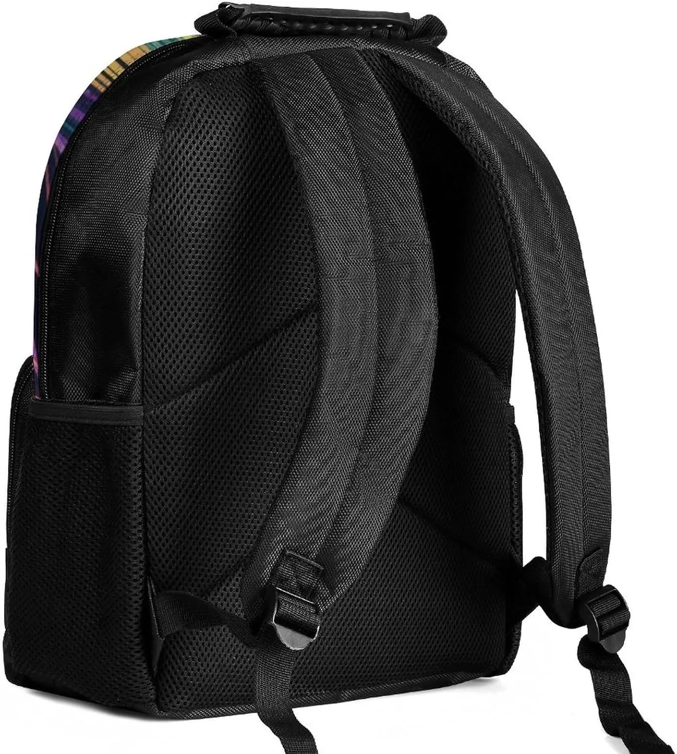 Supdreamc Men Women Polyester Chic Animal Beautiful Peacock Feather Art Daypack Big Capacity Shoulder Bag With Adjustable Shoulder Straps for Camping Travel Walking Cycling