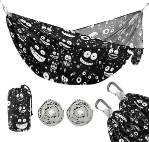 susiyo Portable Camping Hammock Cute Cartoon Monsters Printed Lightweight Hammock Comfortable Travel Swing with Tree Straps for Camping Hiking Backpacking Travel or Beach - Up to 330lbs