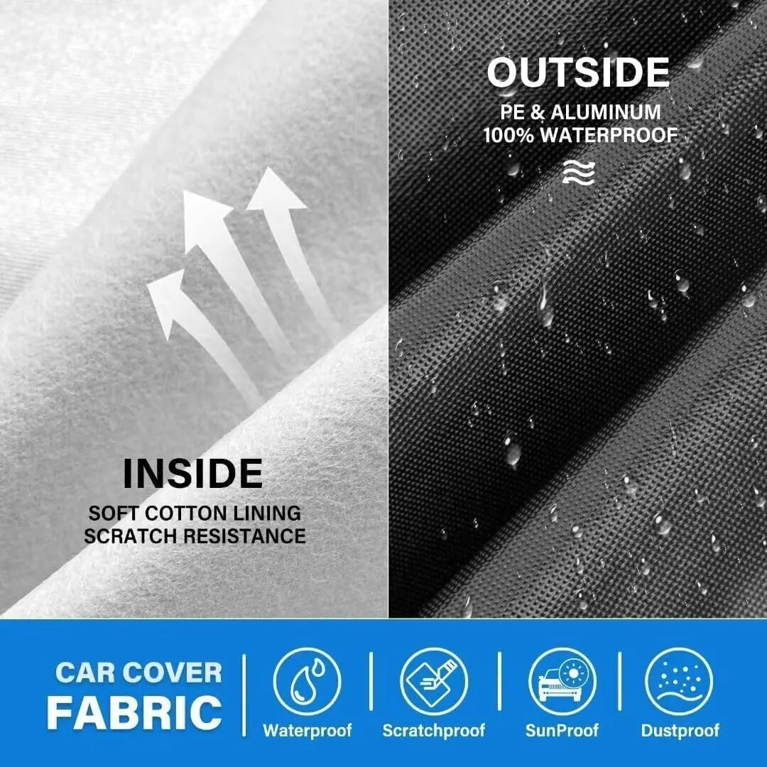 SUV Car Cover Custom Fit for Toyota FJ Cruiser (2006-2017), Waterproof All Weather Full Exterior Covers for Automobiles, Rain Sun Protector Car Cover Outdoor. Black and Blue