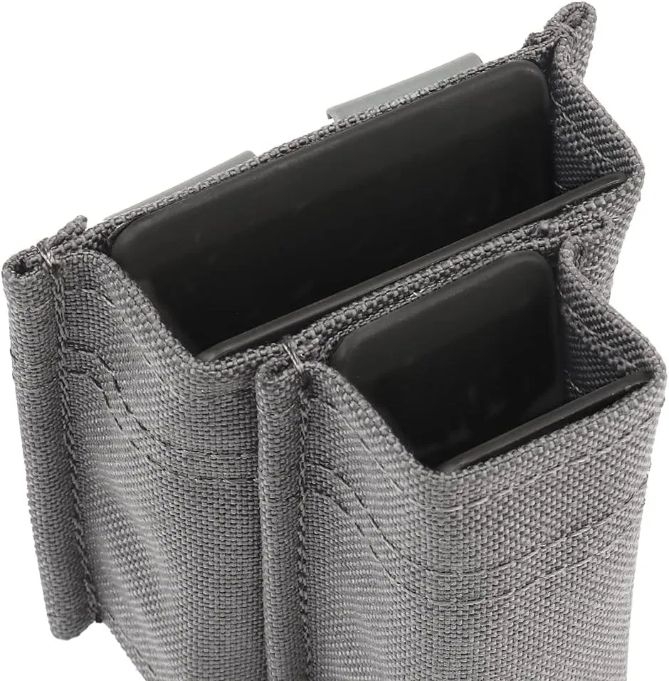 Tactical Fast Molle 9MM 5.56 Mag Pouch Open Top Double-Layer Magazine Pouch for Airsoft Paintball Hunting