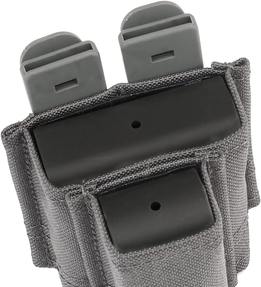 Tactical Fast Molle 9MM 5.56 Mag Pouch Open Top Double-Layer Magazine Pouch for Airsoft Paintball Hunting