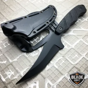 Tactical FULL TANG Survival Hunting Camping Skinning FIXED BLADE Knife BLACK NEW