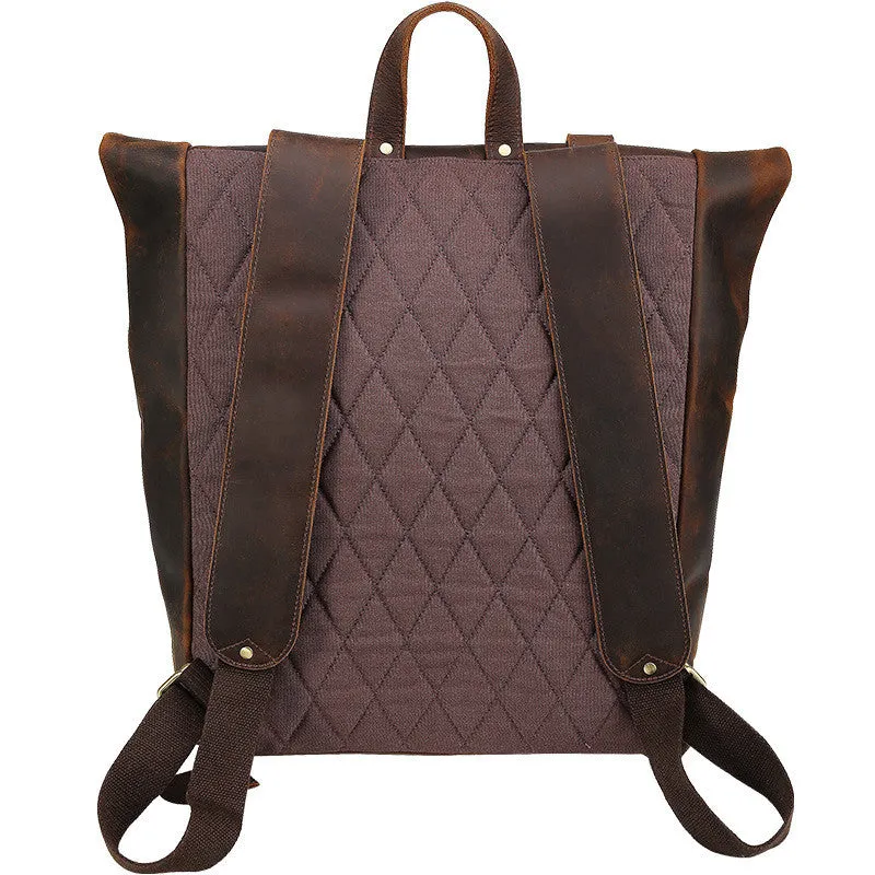 The Indestructible Journeyer: Men's Crazy Horse Leather Travel Backpack