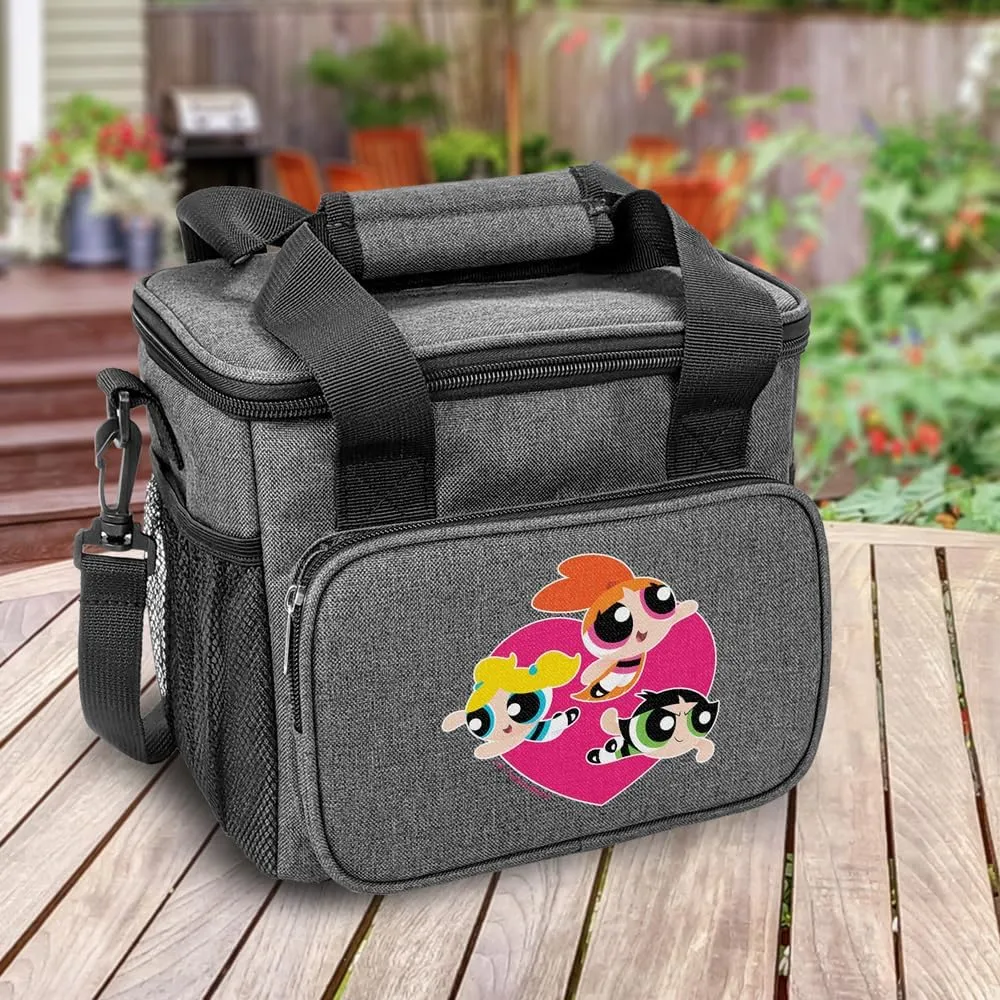 The Powerpuff Girls Heart Soft Insulated Cooler Bag, Large Lunch Bag, Lightweight, Thermal and Reusable for Office, Picnic, Beach