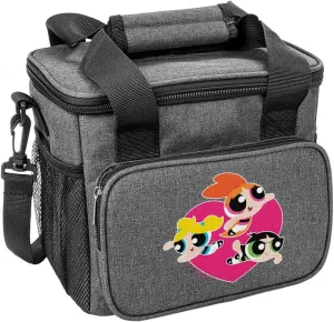 The Powerpuff Girls Heart Soft Insulated Cooler Bag, Large Lunch Bag, Lightweight, Thermal and Reusable for Office, Picnic, Beach