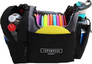 The Throwback Sack - Frisbee Disc Golf Bag with Cooler - Holds 12 to 15 Discs   6 Cold Drinks   Water Bottle Holder - Extra Padding, Comfortable Strap - Room for All Your Disc Golf Accessories