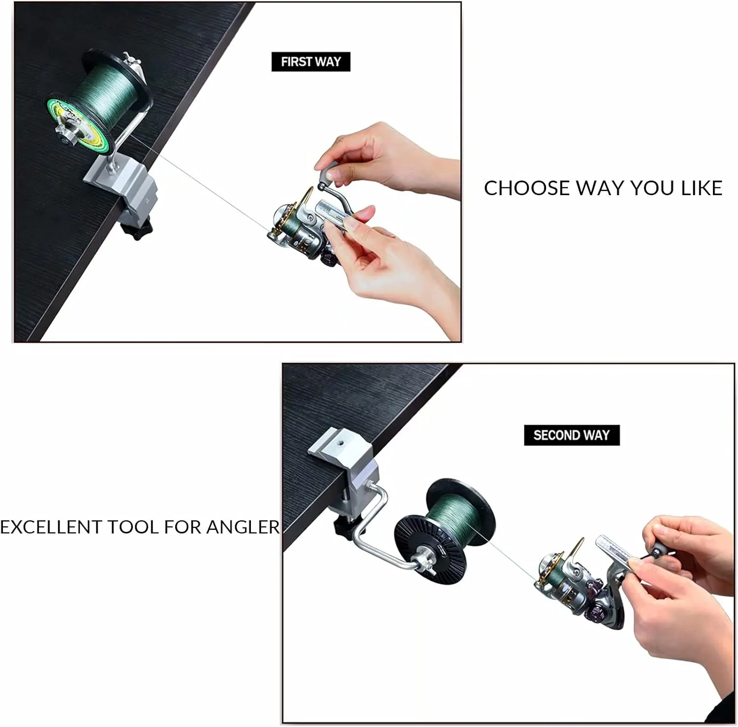 THKFISH Fishing Line Spooler Fishing Line Winder Spooler Fishing Accessories Adjustable Stable Portable Fishing Line Spooler/Fishing Line Remover