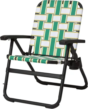 Tommy Bahama Retro Charm Backpack Strap Lawn Chair, Durable, Lightweight, and Comfortable Outdoor Seating, Green