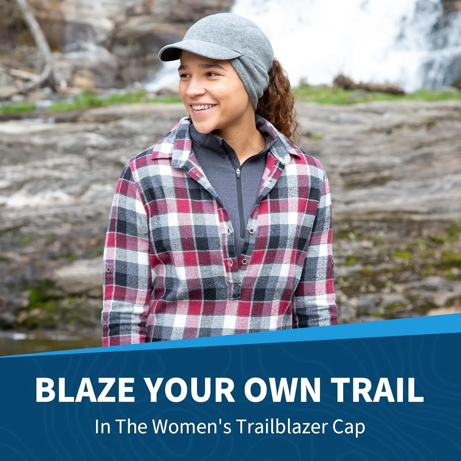 TrailHeads Fleece Ponytail Hat for Women – Trailblazer Reflective Winter Hat with Ponytail Hole for Workouts