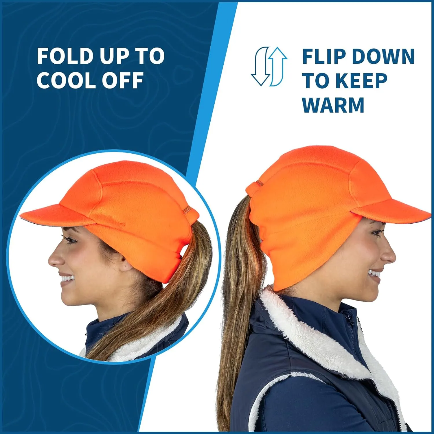 TrailHeads Fleece Ponytail Hat for Women – Trailblazer Reflective Winter Hat with Ponytail Hole for Workouts