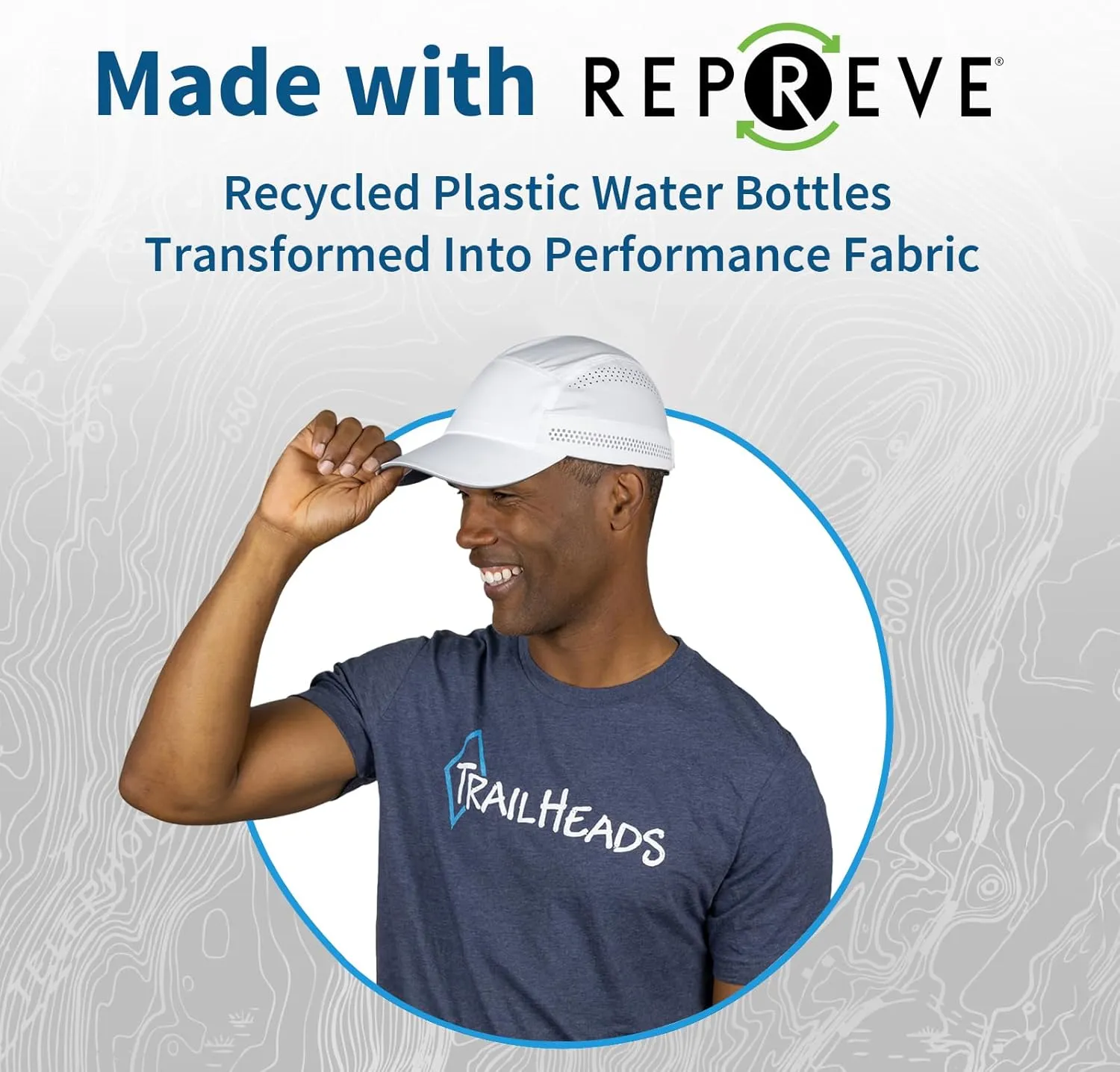 TrailHeads Mens Running Hat - Recycled Running Caps for Men - Athletic Hat for Sports, Tennis, Golf, Pickleball, Gym