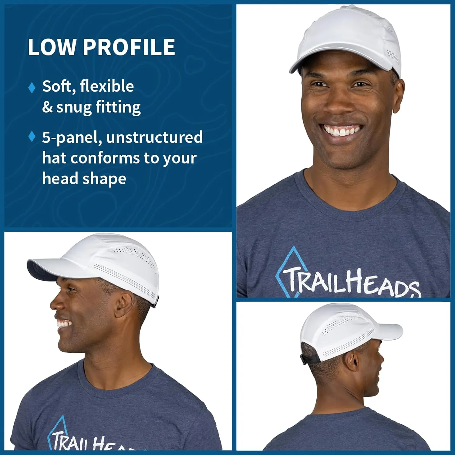 TrailHeads Mens Running Hat - Recycled Running Caps for Men - Athletic Hat for Sports, Tennis, Golf, Pickleball, Gym