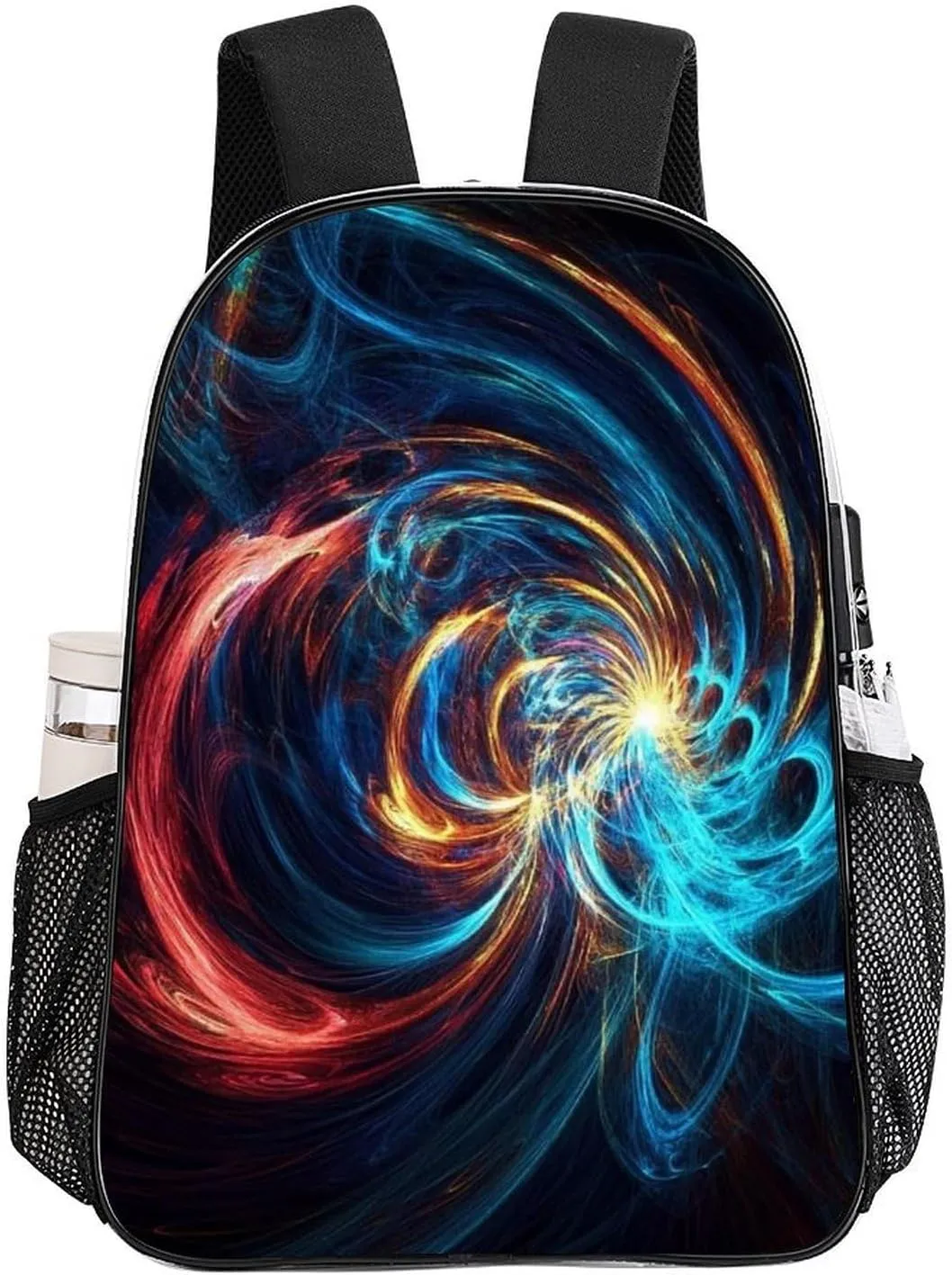 Transparent Daypack Backpack for Trekking Picnic Walking Cycling - Large Capacity Anti-Theft Multipurpose Shoulder Bag, Trippy Tie Dye Blue Casual Daypack